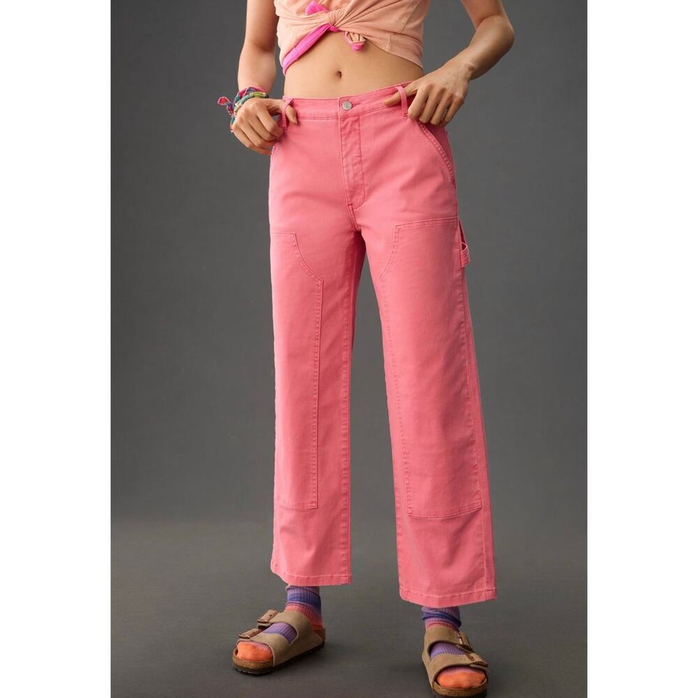 Pistola Ashton Pink Carpenter Straight Leg Pants Size 33